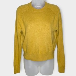 ARITZIA BABATON mustard yellow 100% cashmere crewneck sweater size small
